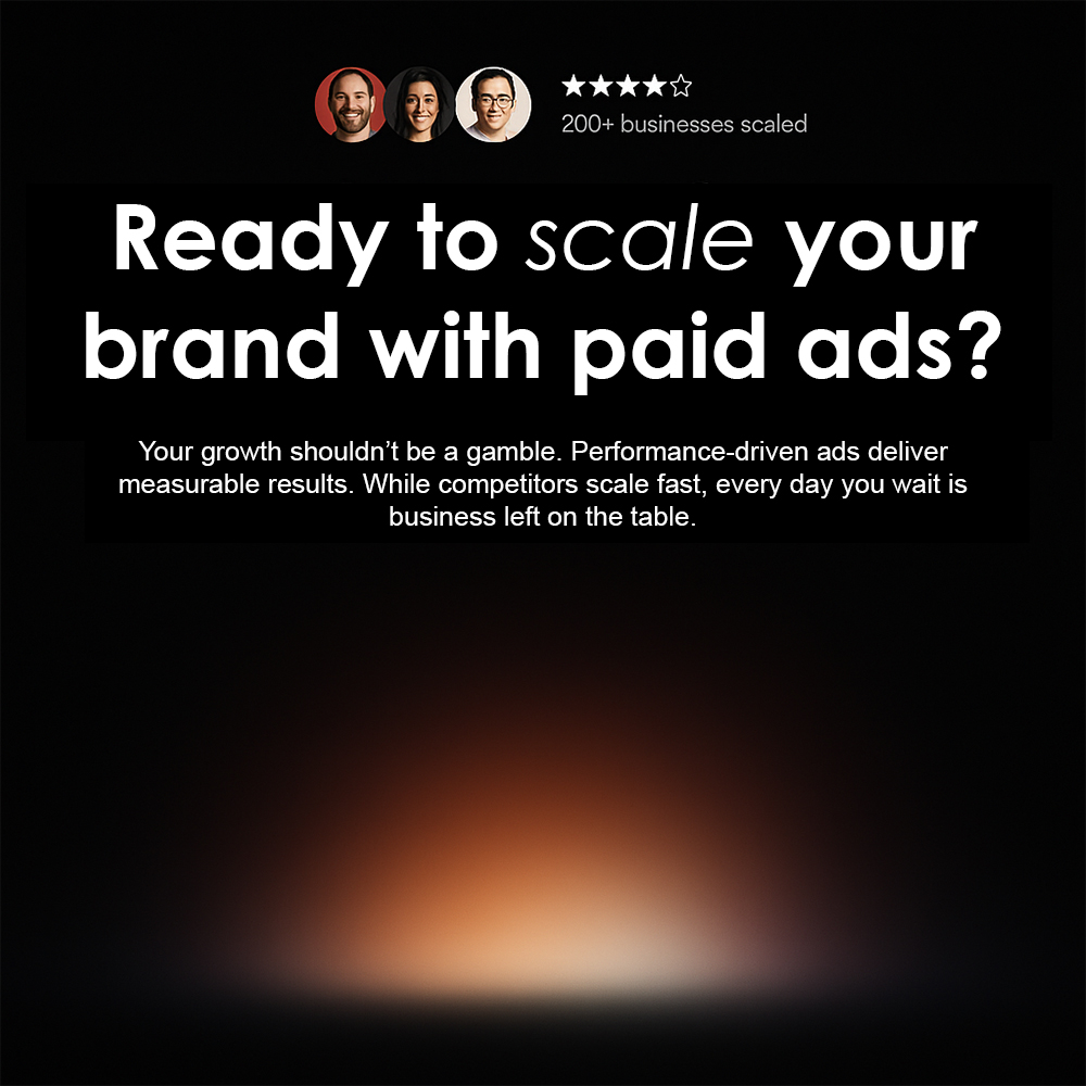 Promotional banner highlighting performance marketing services with a call-to-action encouraging businesses to book a strategy session.